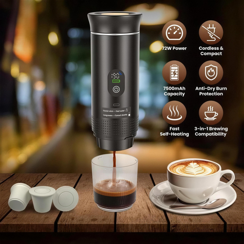 3-in-1 Portable Espresso Machine - detail studio photo (4K)
